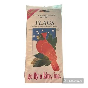 Red Cardinal outdoor decorative durable nylon flag - 42”x 28”- bright colors!!!